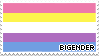 a bigender flag stamp